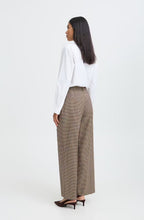 Sepia Check High Waist Wide Leg Trousers
