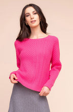 Fuchsia Textured Cable Knit Jumper