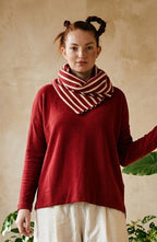 Scuro Red Striped Split Snood