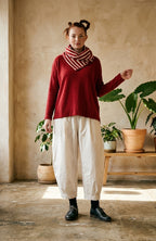 Scuro Red Striped Split Snood