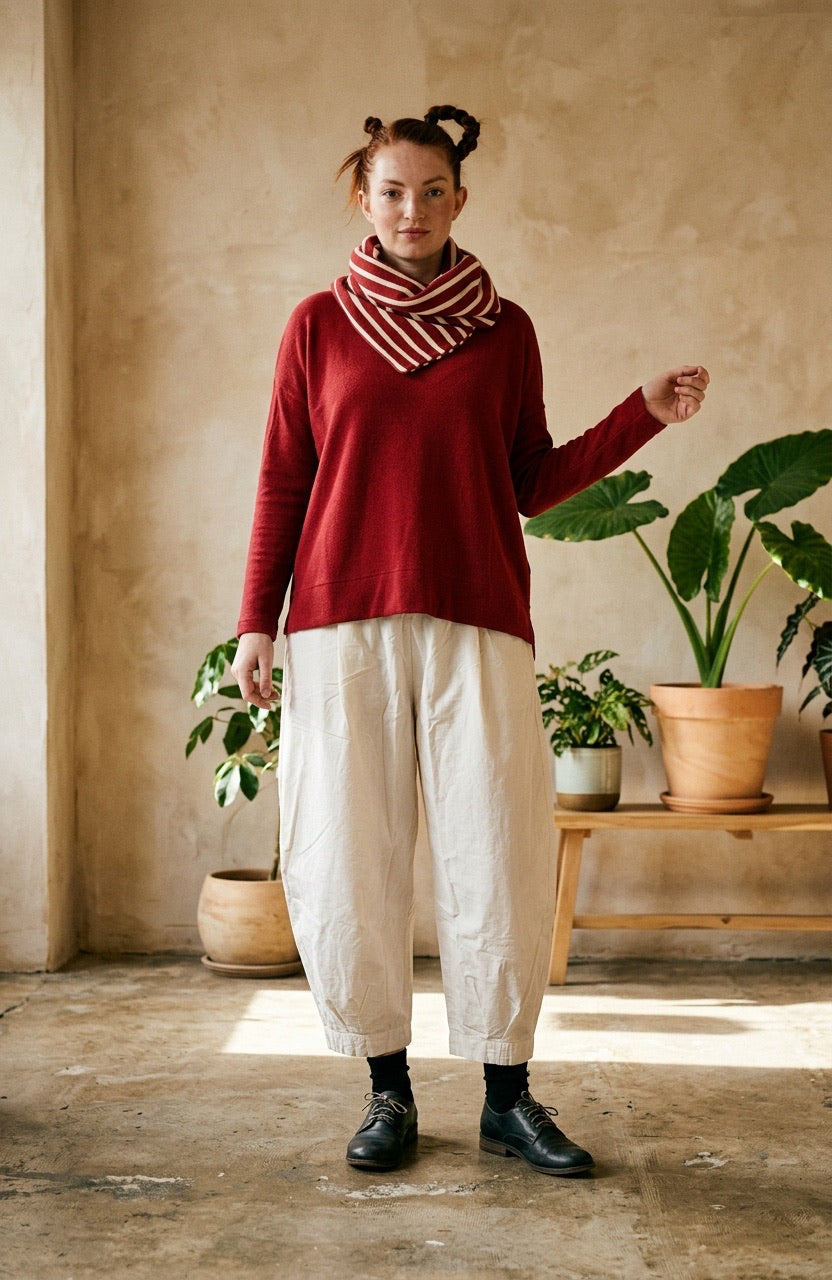 Scuro Red Striped Split Snood