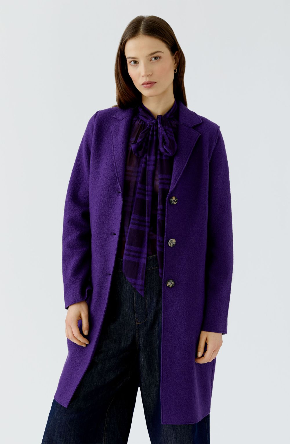Ultra Violet Boiled Wool Coat