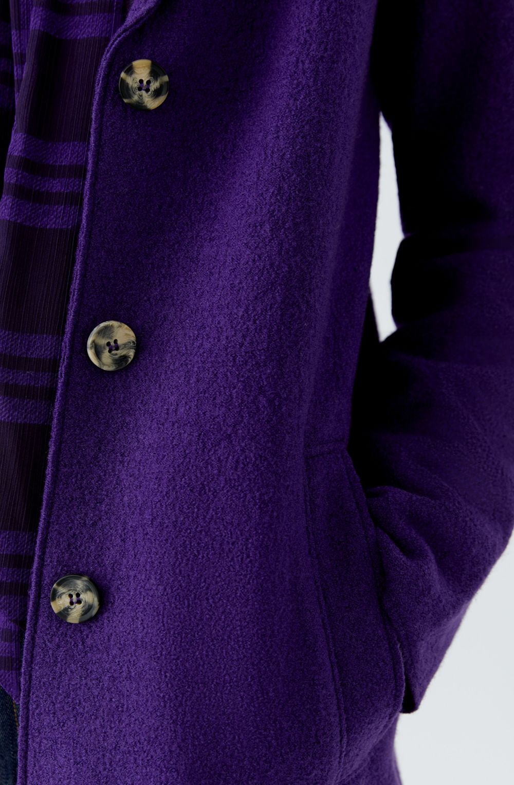 Ultra Violet Boiled Wool Coat