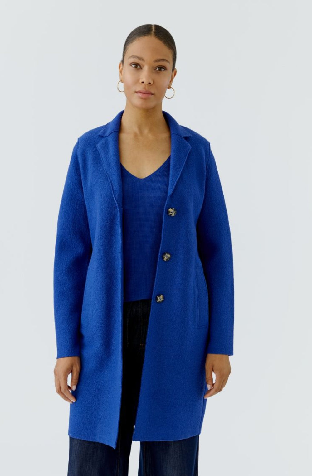 Royal Blue Boiled Wool Coat