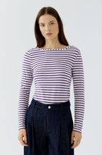 Off White and Dark Red Maroon Striped Top