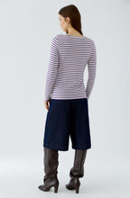 Off White and Dark Red Maroon Striped Top