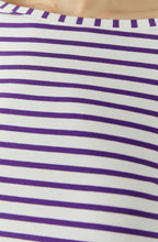 Off White and Dark Red Maroon Striped Top