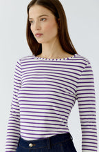 Off White and Dark Red Maroon Striped Top