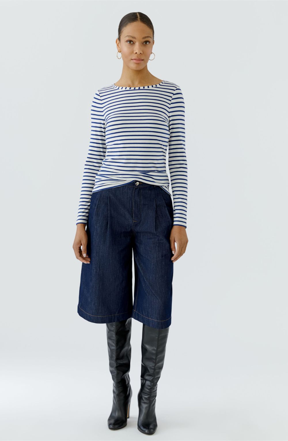 Royal Blue Striped Jersey Top