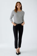Chocolate Torte and Off White Striped Jersey Top