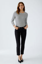 Chocolate Torte and Off White Striped Jersey Top