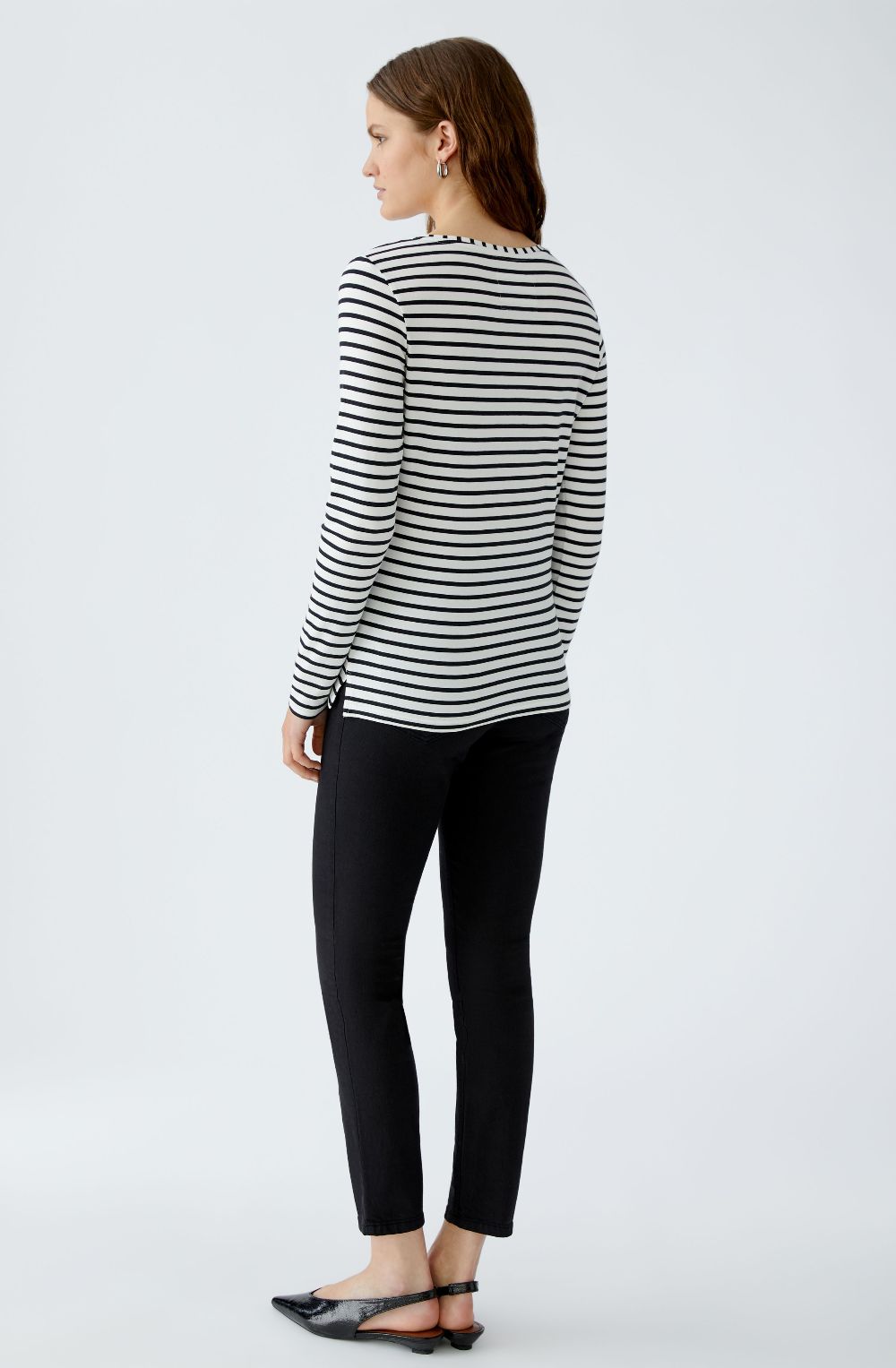 Chocolate Torte and Off White Striped Jersey Top