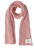 Rose Chunky Ribbed Knit Scarf