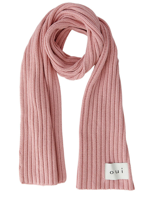 Rose Chunky Ribbed Knit Scarf