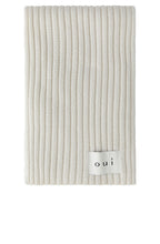 Off White Chunky Ribbed Knit Scarf