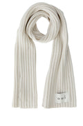 Off White Chunky Ribbed Knit Scarf