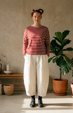 Scuro Red Stripe Staggered Hem Alison Jumper