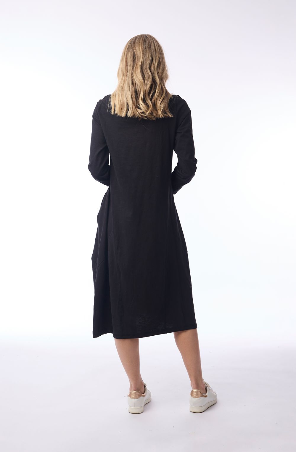 Black Seam Design Jersey Bubble Dress