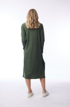 Military Green Seam Design Jersey Bubble Dress