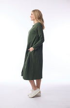 Military Green Seam Design Jersey Bubble Dress