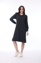 Black Cotton Jersey Shift Dress
