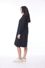 Black Cotton Jersey Shift Dress