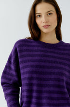 Violet Striped Knit Oversized Jumper