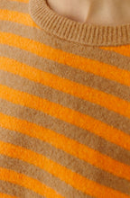 Camel and Orange Striped Knit Oversized Jumper