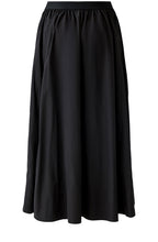 Black Satin Touch A-Line Skirt
