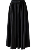 Black Satin Touch A-Line Skirt