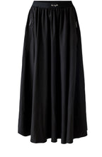 Black Satin Touch A-Line Skirt