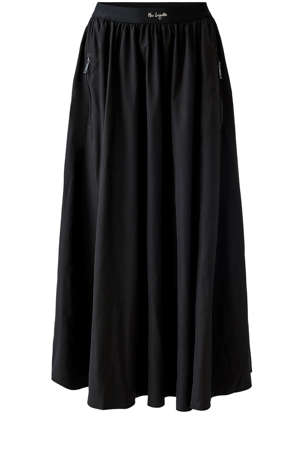 Black Satin Touch A-Line Skirt