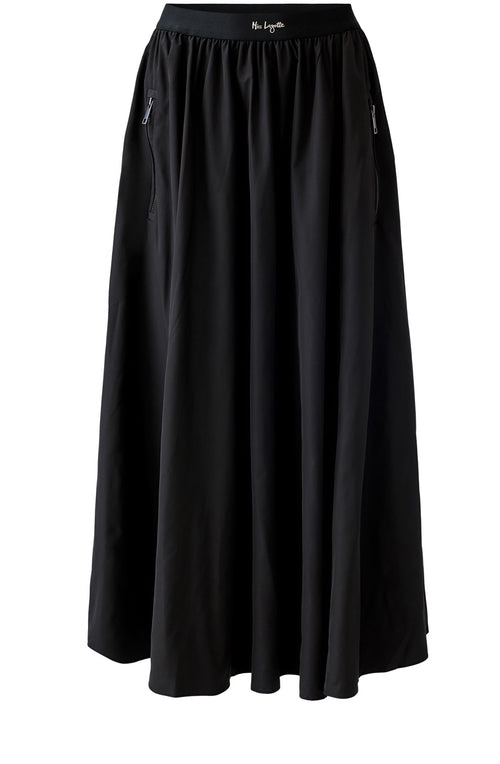 Black Satin Touch A-Line Skirt