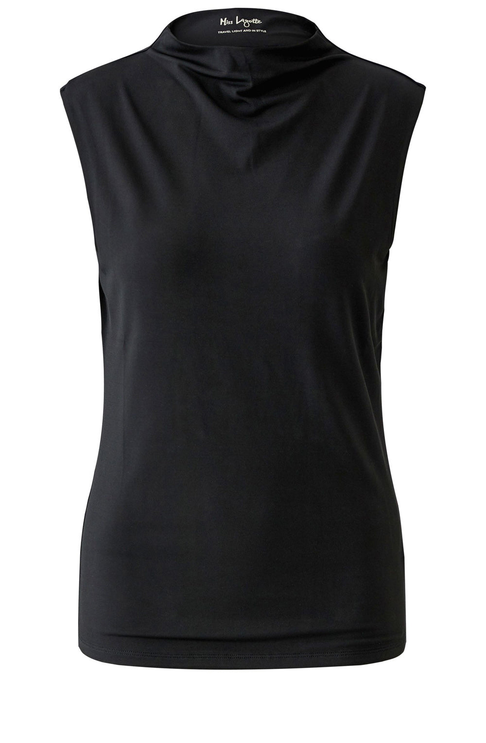Black High Cowl Neck Top