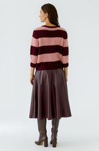 Dark Red Maroon and Pink Stripe Angel Yarn Jumper