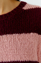 Dark Red Maroon and Pink Stripe Angel Yarn Jumper