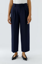 Dark Blue Pleat-Front Trousers