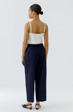 Dark Blue Pleat-Front Trousers