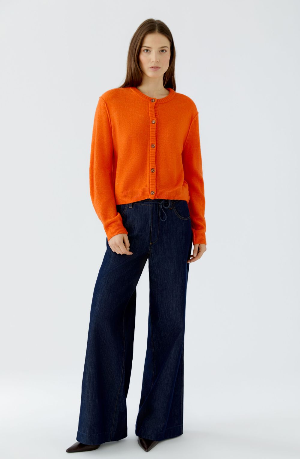 Orange Soft Fine Knit Cardigan