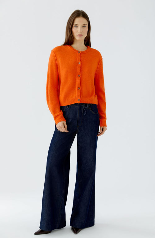 Orange Soft Fine Knit Cardigan