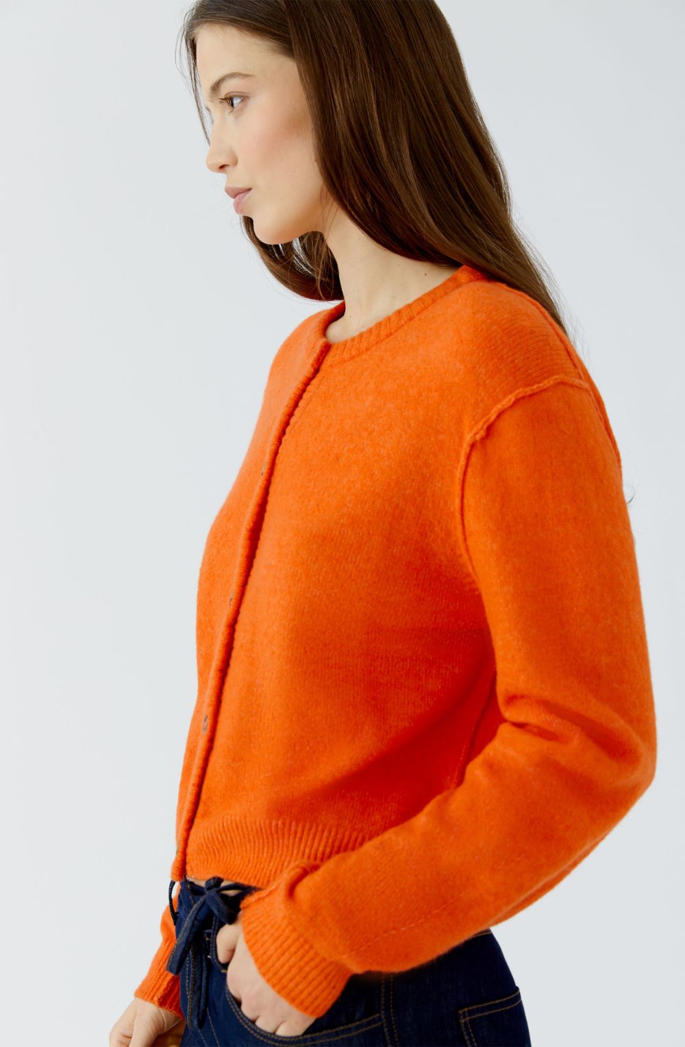 Orange Soft Fine Knit Cardigan