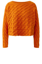Orange Cable Knit Boxy Jumper