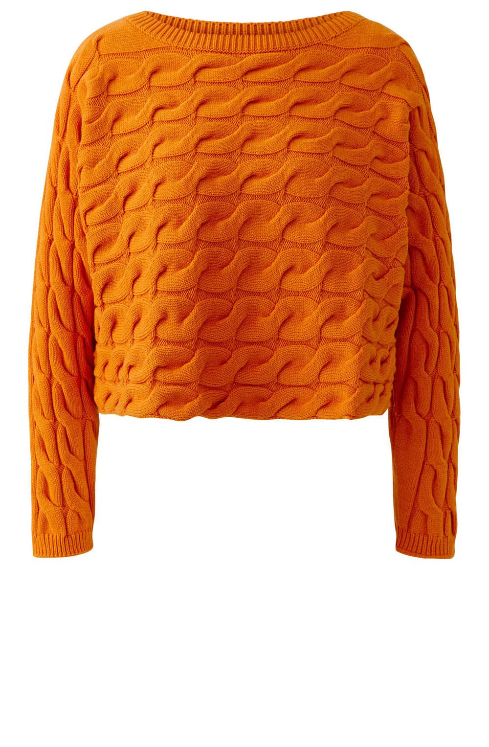 Orange Cable Knit Boxy Jumper