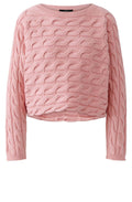Rose Elegance Cable Knit Boxy Jumper