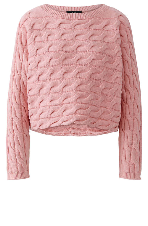 Rose Elegance Cable Knit Boxy Jumper