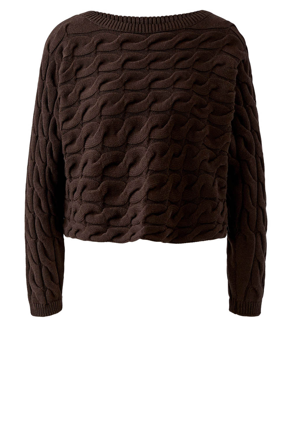 Chocolate Torte Cable Knit Boxy Jumper
