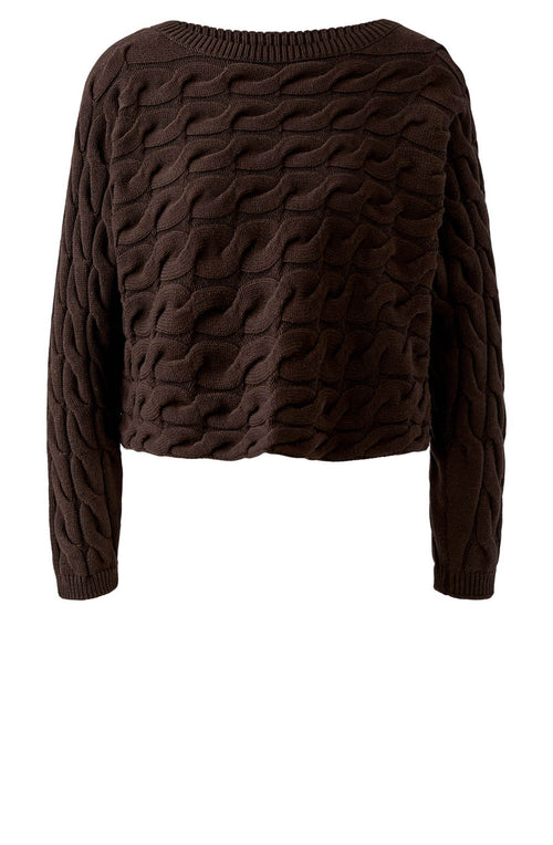 Chocolate Torte Cable Knit Boxy Jumper