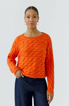 Orange Cable Knit Boxy Jumper