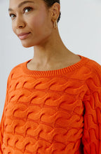 Orange Cable Knit Boxy Jumper