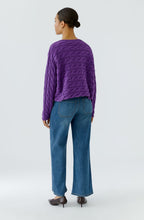 Purple Cable Knit Boxy Jumper